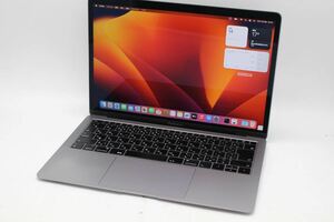 中古 2K対応 13.3型 Apple MacBook Air A1932 (Late-2018) グレー macOS Ventura 13.0 八世代 i5-8210Y 8GB NVMe 256GB-SSD カメラ