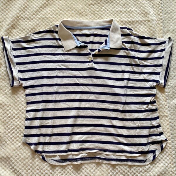 ボーダー柄 ポロシャツ レディース 半袖 トップス
