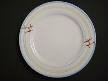 n△6　統制陶器　皿　1枚　飛行機の絵柄　食器　/A24_画像1