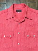 エターナル ＥＴＥＲＮＡＬ マチ付き ヴィンテージ スタイル デニムシャツ ４０ 赤 ウエスタン カウボーイ 肉厚 日本製_画像1