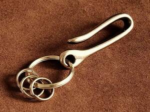  brass tsuli burr hook key holder Gold (S size ).... crochet needle key ring double ring brass gold color key chain 