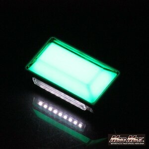 MADMAX トラック用品 角マーカー LED12連 ダウンライト付 面発光タイプ 12V/24V兼用 グリーン/車幅灯 路肩灯 作業灯【送料800円】