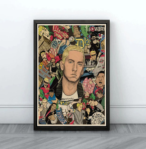  C2795 エミネム Eminem ポップアート ストリートアート キャンバスアートポスター 50×70cm イラスト インテリア 雑貨 海外製 枠なし 