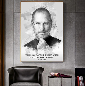  C170 スティーブ・ジョブズ ポスター Steve Jobs アップル キャンバスアートポスター 50×70cm イラスト インテリア 雑貨 海外製 枠なし A