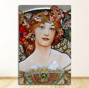  C2706 アルフォンス・ミュシャ Alphonse Mucha シャンパン キャンバスアートポスター 50×75cm イラスト インテリア 雑貨 海外製 枠なし U