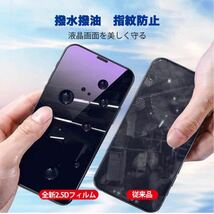 iPhone12 Mini 用ガラスフィルム[ブルーライトカット] 0.25mm超薄型 目の疲れ軽減・最硬度9H 防塵網付き (5.4インチ)_画像5