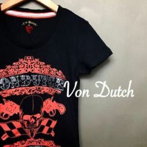 【新品】 ボンダッチ Von Dutch Tシャツ Mブラック レディース