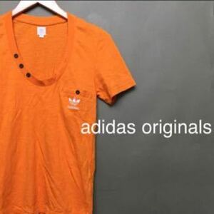 ♪アディダスオリジナルス Tシャツ 半袖adidasオレンジ XSサイズ