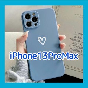 iPhone13ProMax iPhoneケース 大人気 ブルー ハート 手書き 青 紺 青色 紺色 かわいい おしゃれ
