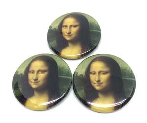 モナ・リザ　モナリザ　缶バッジ　３個セット　名画　絵画　グッズ　レオナルド・ダ・ヴィンチ 　Mona Lisa ART Button Badge