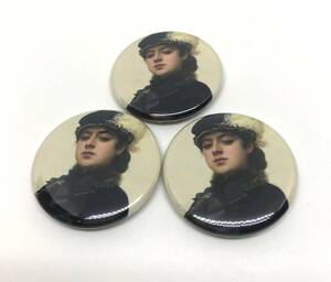 イワン・クラムスコイ　缶バッジ　３個セット　名画　絵画　グッズ　見知らぬ女　美女　美人　アート PINS　Button Badge　