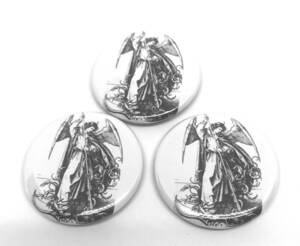 Art hand Auction Martin Schongauer Archangel Michael Can Badge Set of 3 Famous Paintings Prints Angel Goods Paintings Christianity Button Badge, accessories, clock, mens accessories, others
