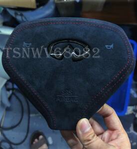 ★送料無料★ InfinitiG37 V36 Skyline sedan/Coupe 赤いステッチ入り アルカンターラ Steering Airbag Cover