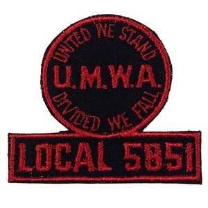 DF130 U.M.W.A. LOCAL 5851 テキスト系 ビンテージ ワッペン パッチ ロゴ エンブレム アメリカ 米国 USA 輸入雑貨