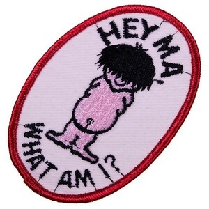 BL177 HEY MA WHAT AM I? キャラクター 刺繍 ビンテージ ワッペン パッチ ロゴ エンブレム アメリカ 米国 輸入雑貨
