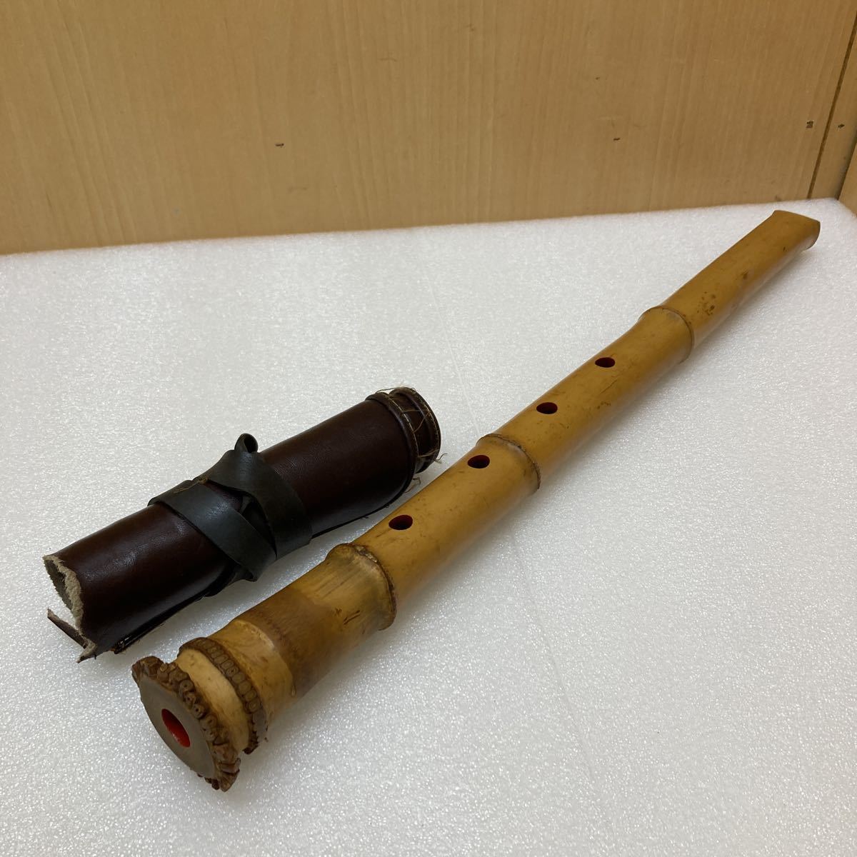 □尺八 在銘 嵐山 全長約55cm 和楽器 木管楽器 楽器 器材 伝統工芸