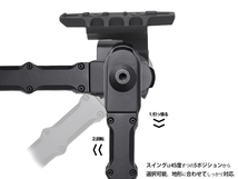 H6111B5KMS　MILITARY BASE SR-5タイプ アルミCNC アジャスタブルバイポッド for KEYMOD/M-LOK　_画像3