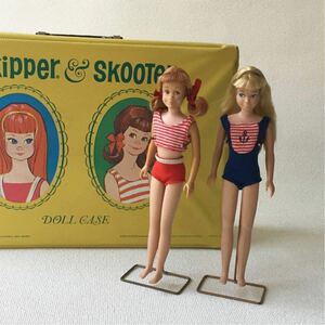 1960年代 マテル社 バービーの妹SKIPPERと　その友達SKOOTER とクローゼットケース