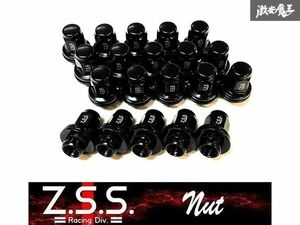 ☆Z.S.S. レーシングナット M14 × P1.5 22HEX ブラック 黒 スチール 20個 ランドクルーザー 100 200 純正ホイール対応 新品 在庫有り ZSS