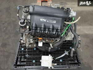 実動外し 純正 GD3 フィット FF L15A VTEC エンジン 本体 + 5速 5MT マニュアル ミッション ECU 37820-PWC-J02 エキマニ 約10万Km 棚25-3