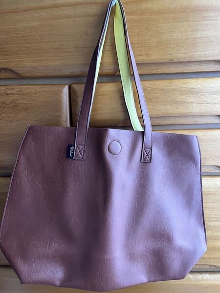 w closet トートバッグ 茶色 ブラウン イエロー 黄色 バイカラー