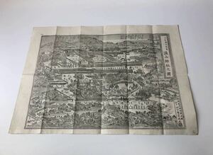 故速水春暁斎原画　四方春翠再画 「大和国多武峰談山神社之図」古地図　古文書