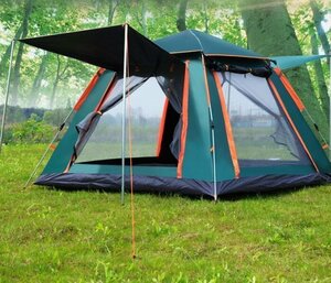 超人気★ テント キャンプ用品 大型テント 4-5人用 ヤー アウトドア レジャー用品 ファミリーラージテントスペース