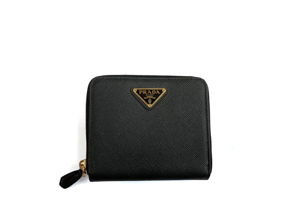 PRADA (プラダ) コンパクトウォレット サフィアーノ レザー ミニ 財布