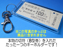 N3100／北高崎←群馬八幡→安中／信越本線／平成8年8月8日「八」の字がつく駅名／本物のB型硬券（未使用乗車券）キーホルダー／23401_画像3