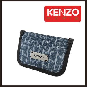 ○★新品 未使用 KENZO モノグラム 定番カードケース ジャガード ネイビー○●