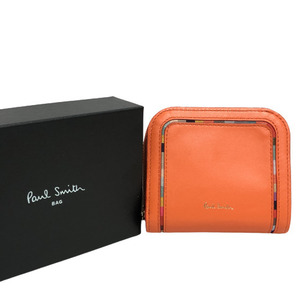 ○★新品 未使用 Paul Smith ポールスミス ラウンドジップ 折り財布 オレンジ