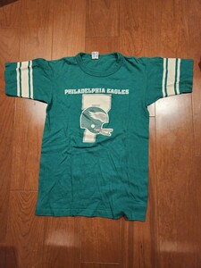 チャンピオン　フットボールTシャツ　トリコタグ　ヴィンテージ　フットボールシャツ　NFL フィラデルフィアイーグルス　バータグ　レア