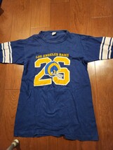 チャンピオン　フットボールTシャツ　トリコタグ　ヴィンテージ　フットボールシャツ　NFL ロサンゼルスラムズ　USA製　バータグ　90s レア_画像1
