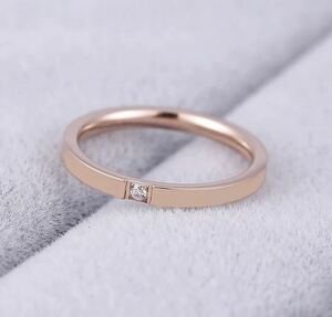  new goods 7 number AAA CZ diamond one bead ring pink gold rose diamond ring simple diamond present free shipping 