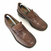 90s?/イタリア製★BARNEYS NEWYORK★本革/コインローファー【36/23.0-23.5/茶/BROWN】モカシン/スリッポン/ビジネス/dress shoes◆C-83_画像2