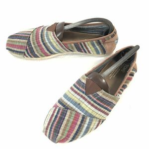 TOMS/トムス★スリッポンシューズ【8.5/26.0-26.5/茶系/brown系/ストライプ】sneakers/Shoes◆Q-105