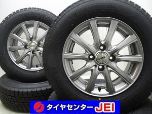 14インチ 185/70R14 5.5J+38 100 コンパクトカー アイスナビ6 新古スタッドレスタイヤホイール【4本セット】送料無料(SA14-3417）