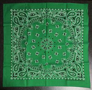  beautiful goods USA made 90s Old HAV-A HANK bandana green / black / white peiz Lee pattern rare color rare color cotton 100%COTTON90 period OLD is ba handle k rice made US made Vintage 