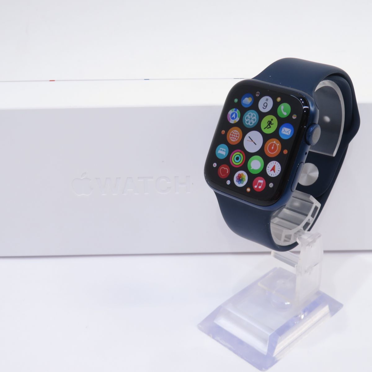 美品 Apple Watch SE 44mm Silver Aluminum Case Abyss Blue Sport