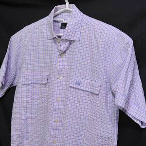  old clothes * Dunhill short sleeves shirt blue red check S xwp