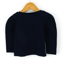 ベビーギャップ 長袖Ｔシャツ 前面英字刺繍 ラウンドネック コットン トップス 女の子用 80サイズ ネイビー ベビー 子供服 babyGAP_画像2