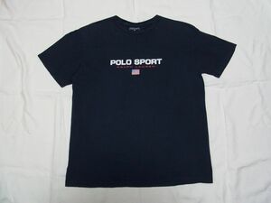 * 90s POLO SPORT Polo спорт Ralph Lauren звезда статья флаг Logo футболка sizeM темно-синий *USA б/у одежда Vintage OLD 1992 1993 RRL