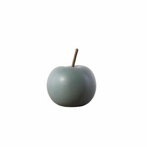 置物 リンゴ くすみカラー 北欧風 陶器製 (グリーン、小)
