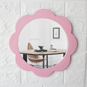  wall зеркало раунд type цветок деревянная рама pop . оттенок ( розовый )