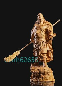 新入荷★仏教工芸 精密細工 関羽像 精密彫刻 武財神 中国武将 三国志 木彫仏像 美術品