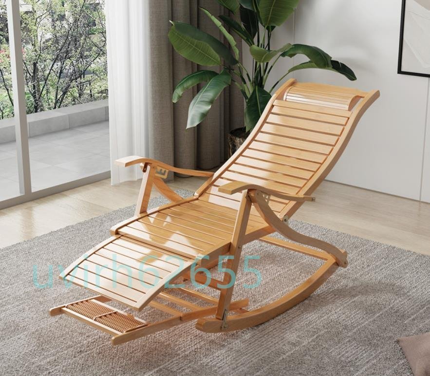 Quality Assurance★Bamboo Rocking Chair Leisure Folding Chair Lunch Break Office Nap Lounge Chair Solid Wood Chair, Handmade items, furniture, Chair, Chair, chair