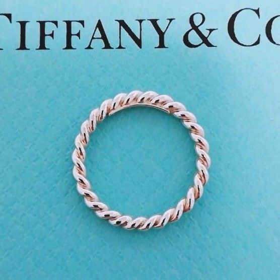 送料無料【希少】ティファニー ツイストリング 9号 指輪 TIFFANY&Co. 925シルバー 保存袋付き 廃盤 ヴィンテージ