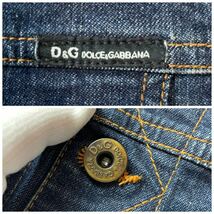 【極上 男の1着】DOLCE&GABBANA ドルチェ&ガッバーナ ドルガバ ITTIERREデニムジャケット Gジャン ロゴ刺繍 濃紺 Mサイズ イタリア製 紳士_画像6