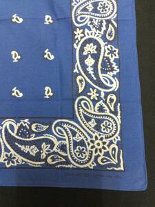  Vintage bandana COLOR FAST 100% COTTON RN 13962 MADE IN USA America made blue 