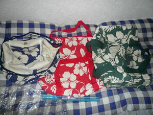  floral print back blue cream white red ~ white green ~ white 3 point set that time thing rare unused amateur long-term keeping goods 